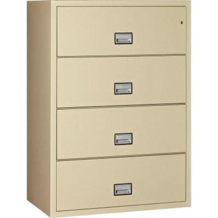 PHOENIX SAFE INTERNATIONAL Phoenix Safe Lateral 38" 4-Drawer Fire and Water Resistant File Cabinet, Putty - LAT4W38P